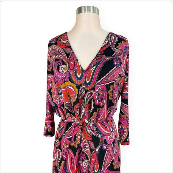 Trina Turk Birch Colorful Paisley Stretch Jersey Blouson Mini Dress NWT NEW M - Picture 3 of 6